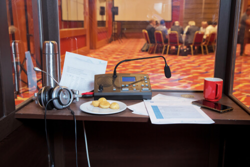 Simultaneous interpreting interpreter booth with equipment skrivanek gmbh