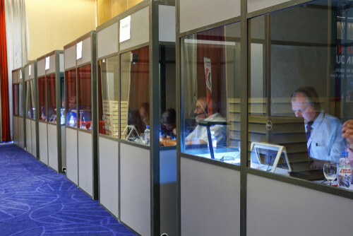 Simultaneous interpreting interpreters in translation booths skrivanek gmbh Simultaneous interpreting interpreters in translation booths skrivanek gmbh