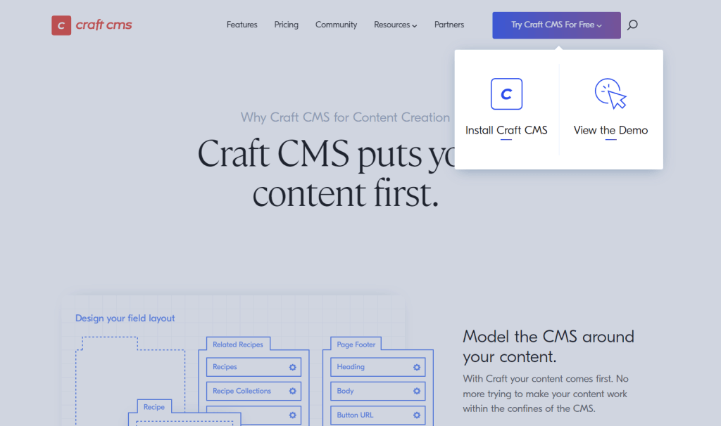 demo Version Craft CMS skrivanek