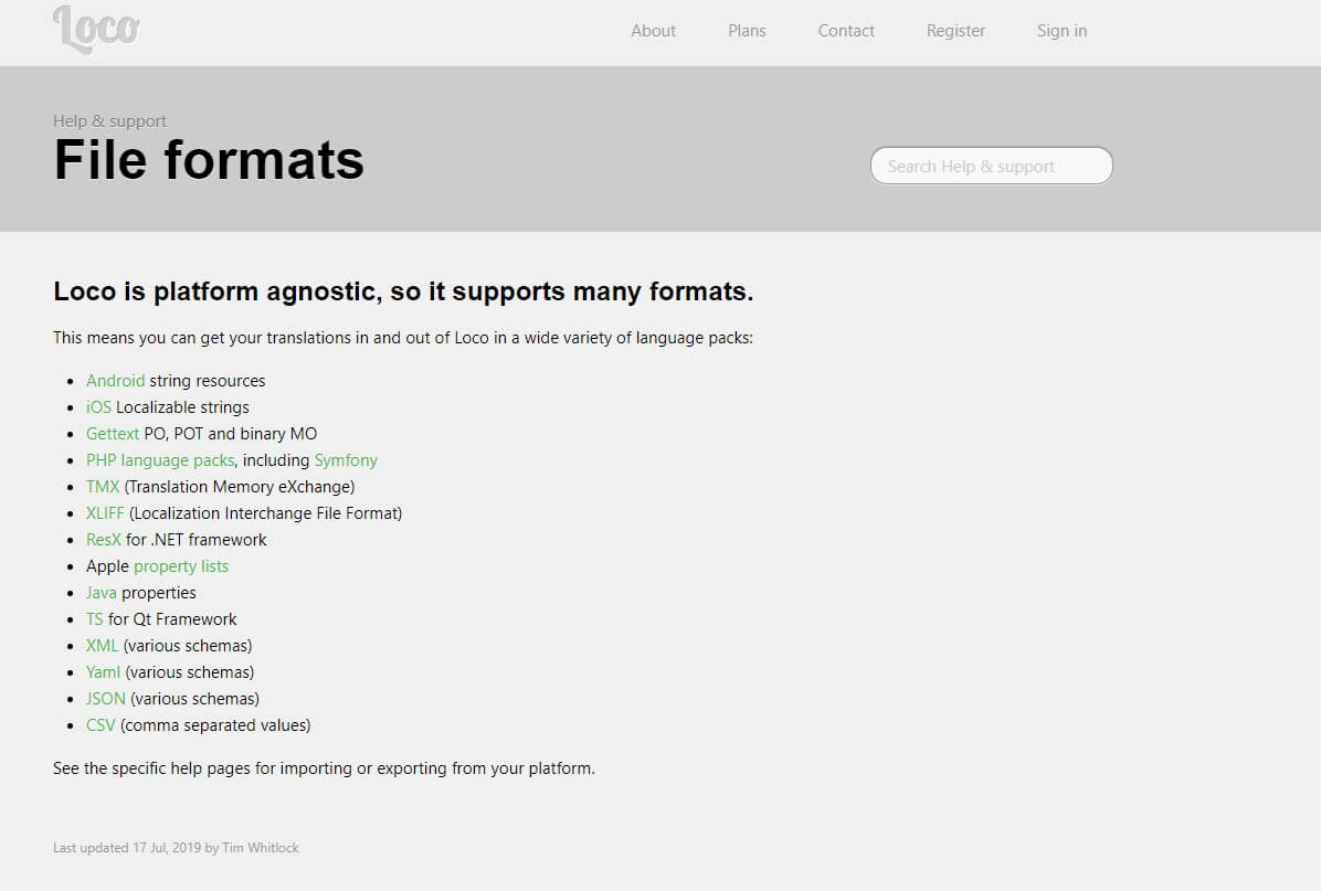 formats Loco Translate skrivanek