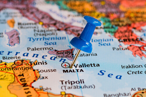 auf Malta Landkarte skrivanek