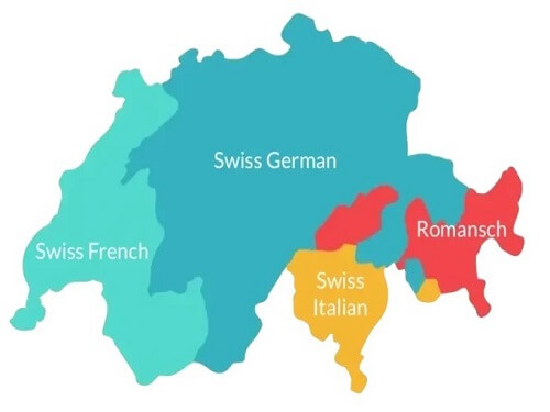 Welche Sprache spricht man in der Schweiz Landkarte skrivanek